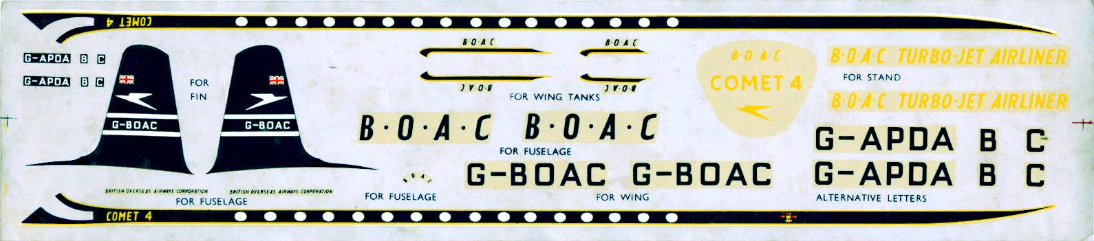 Декаль FROG 356P The BOAC Comet 4C Jet Airliner